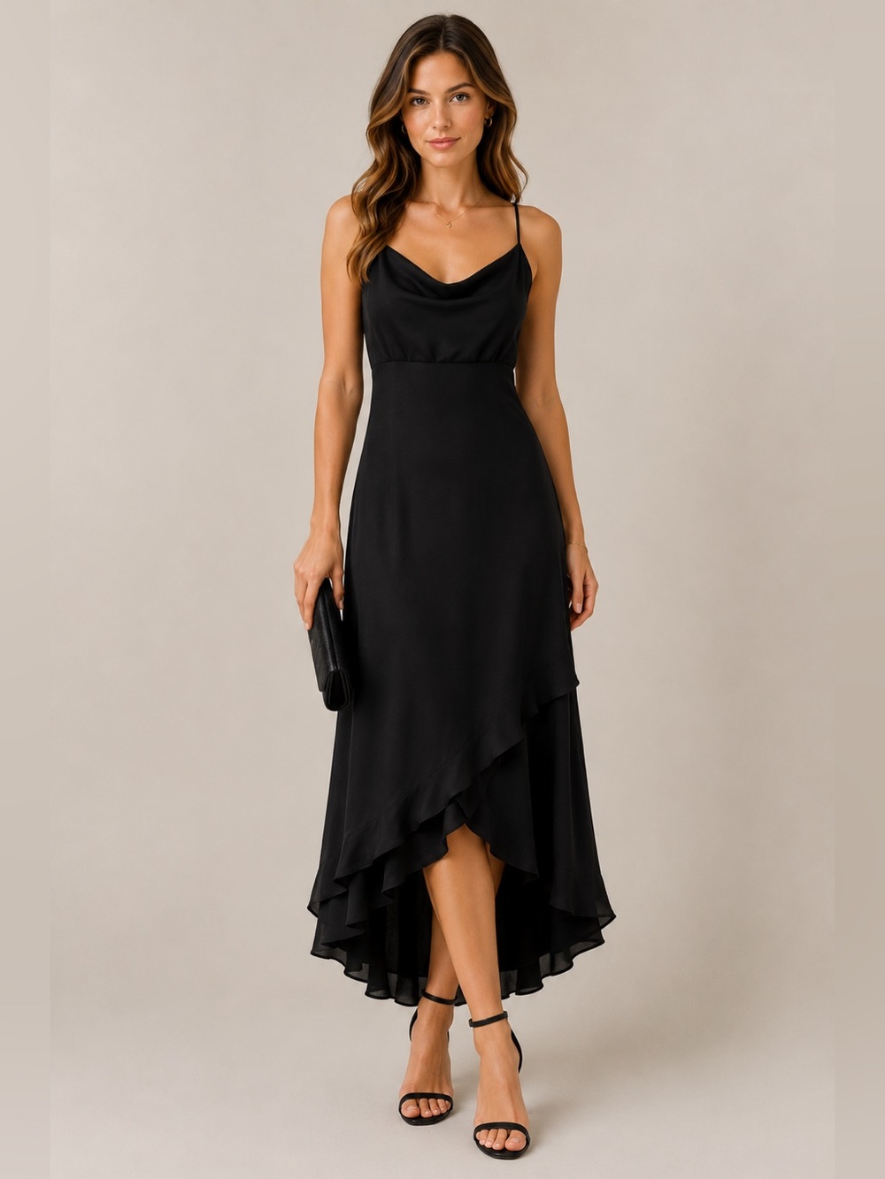 100% Silk Black Dress Size 4 Elegant Cocktail Formal Wedding Guest Ann Taylor